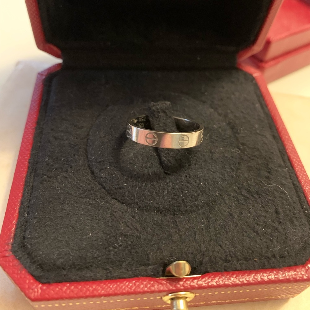 Authentic Cartier white gold love wedding band size 53